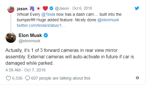 特斯拉改進行車記錄儀功能