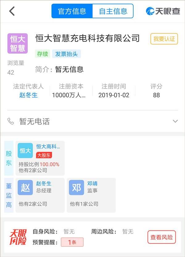 恒大設立充電樁科技公司